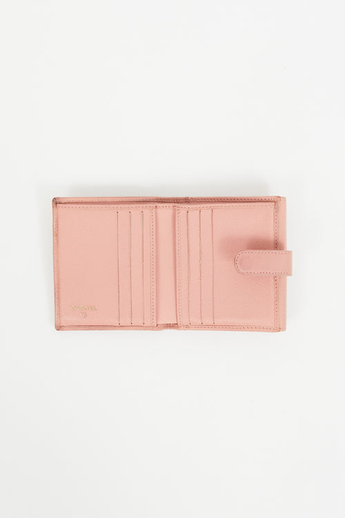 Chanel 2012 Pink 
Gold Camellia Bifold Wallet