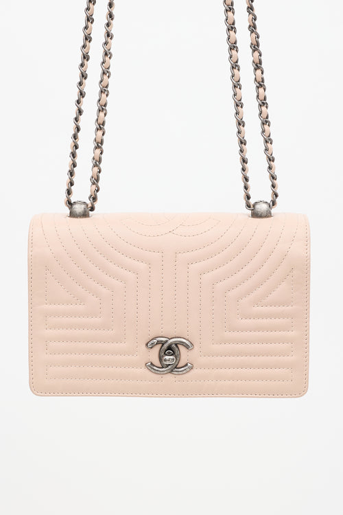 Chanel 2015 Pink Leather Small Korean Garden Flap Bag