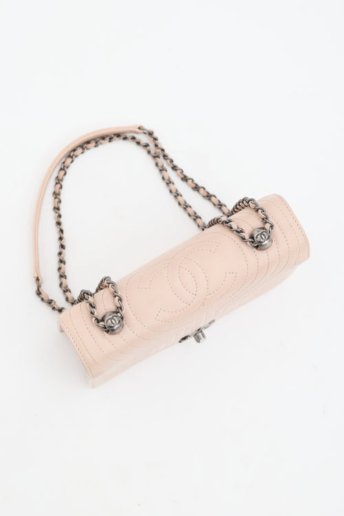 Chanel 2015 Pink Leather Small Korean Garden Flap Bag