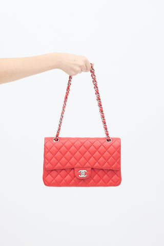 Chanel 2016 Red Leather Medium Double Flap Bag