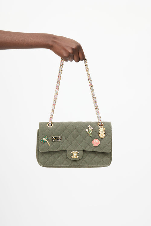 Chanel 2017 Cruise Cuba Green Double Flap Charm Bag