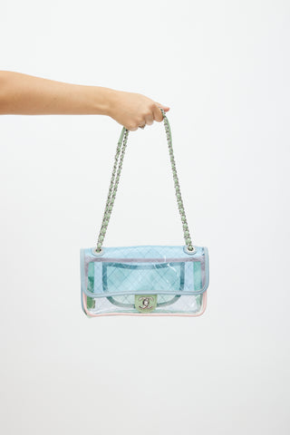 Chanel 2018 Blue PVC Coco Splash Mini Shoulder Bag