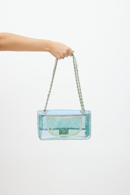 Chanel 2018 Blue PVC Coco Splash Mini Shoulder Bag