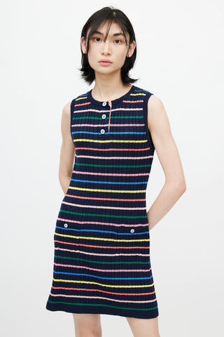 Chanel 2018 Multicolour Knit Striped Tank Dress