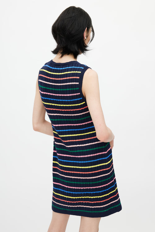 Chanel 2018 Multicolour Knit Striped Tank Dress