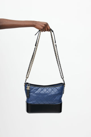 Chanel 2018 Navy 
Black Quilted Gabrielle Shoulder Bag