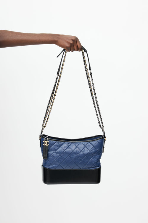 Chanel 2018 Navy 
Black Quilted Gabrielle Shoulder Bag