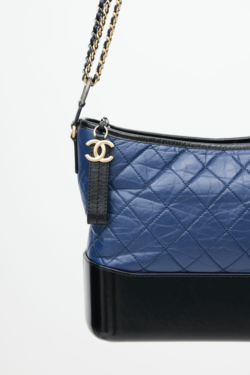 Chanel 2018 Navy 
Black Quilted Gabrielle Shoulder Bag