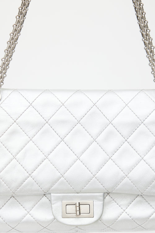 Chanel 2018 Silver Quilted 2.55 Reissue 227 Flap Bag