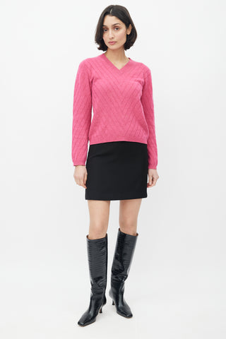 Chanel Fall 1997 Fuchsia Cashmere Sweater