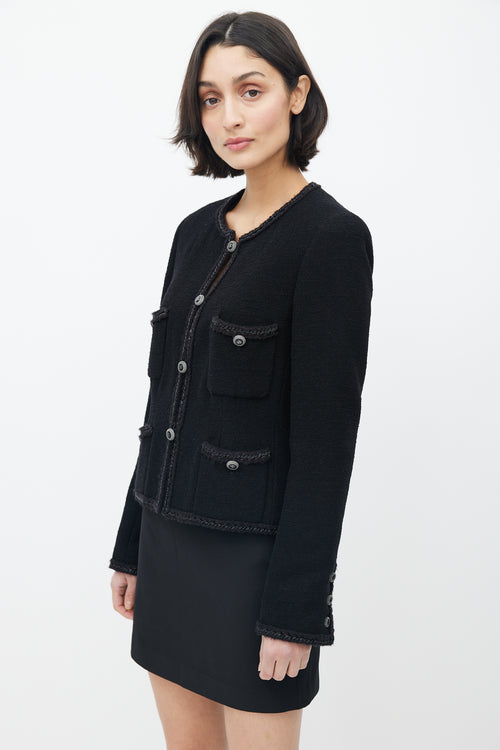 Chanel Fall 2008 Black Wool Four Button Jacket