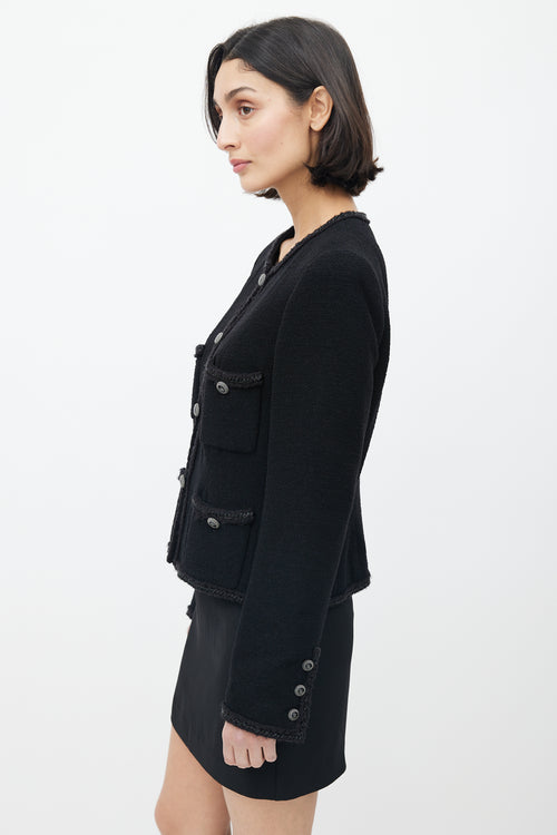 Chanel Fall 2008 Black Wool Four Button Jacket