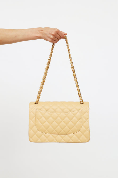 Chanel Beige Caviar Leather Jumbo Double Flap Bag