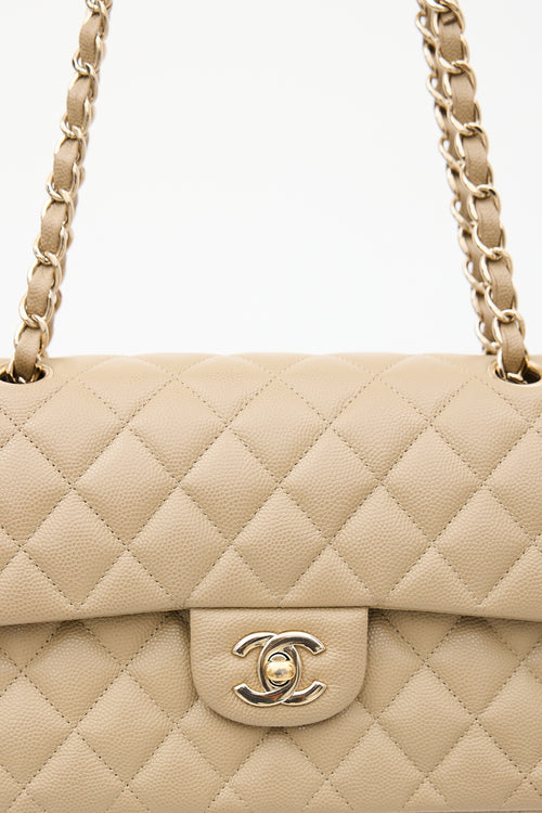 Chanel Beige Caviar Small Double Flap Bag