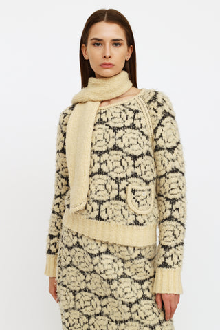 Chanel Cream 
Black Knit Wool Sweater