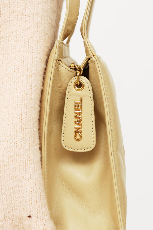 Chanel Beige Camellia Embroidered Mini Tote Bag