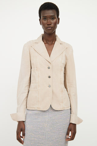 Chanel 2002 Beige Single Breasted Blazer