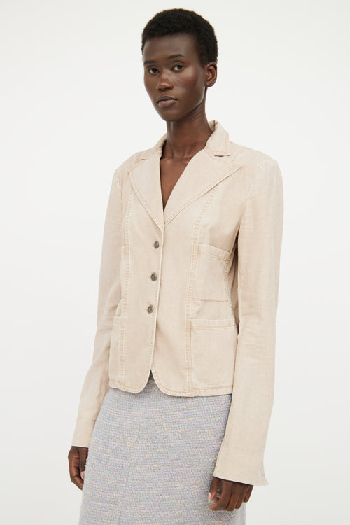 Chanel 2005 Beige Single Breasted Blazer