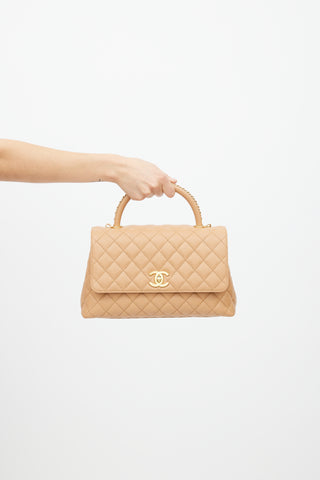 Chanel Beige Quilted Leather Small Coco Bag