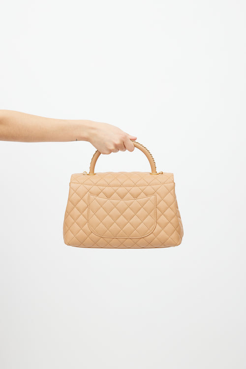 Chanel Beige Quilted Leather Small Coco Bag