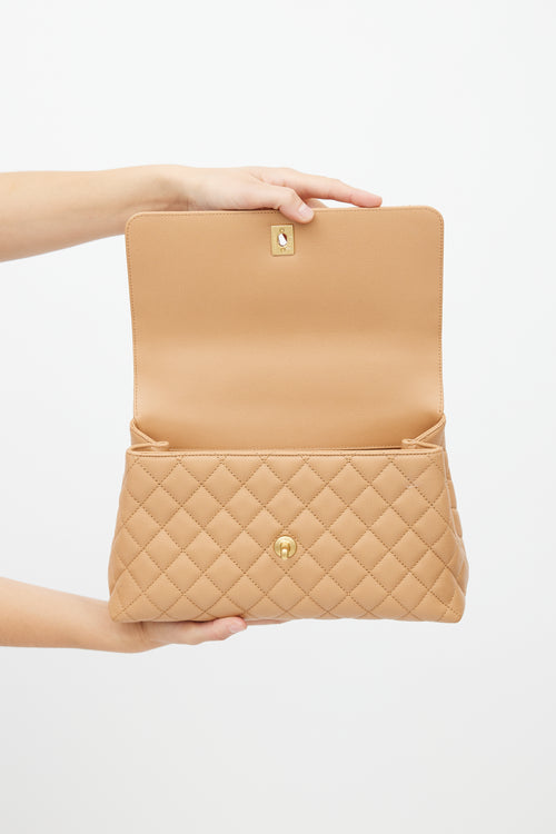 Chanel Beige Quilted Leather Small Coco Bag