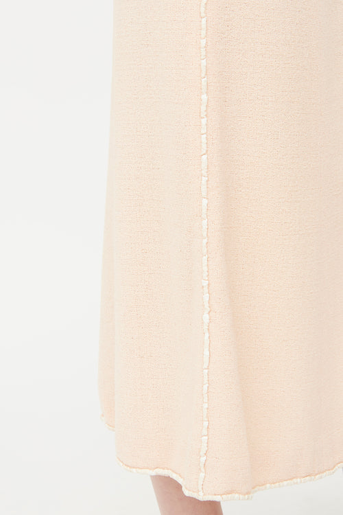 Chanel Pink Tweed Button Up Skirt