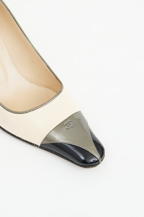 Chanel Beige Multi Cap Pump