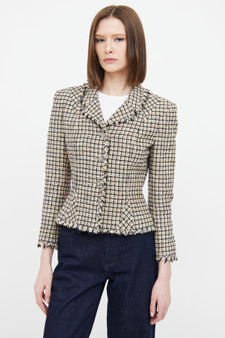 Chanel Beige Multi Linen Tweed Jacket