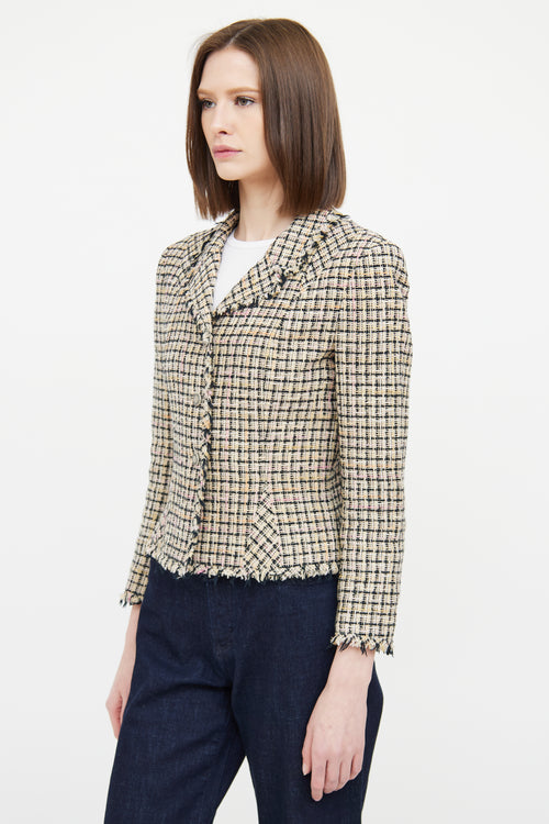 Chanel Beige Multi Linen Tweed Jacket