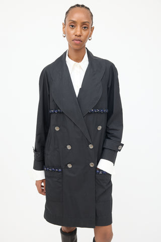 Chanel Black 2014 Double Breasted Trench Coat