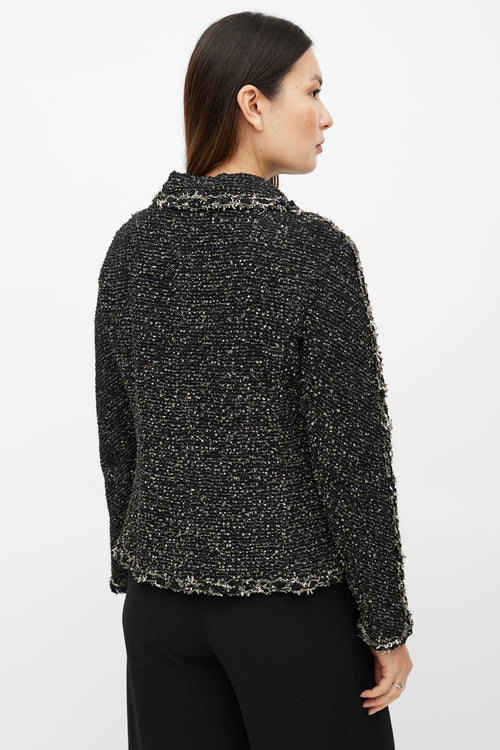 Chanel Black 
Beige Tweed Jacket