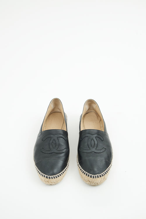 Chanel Black CC Espadrille