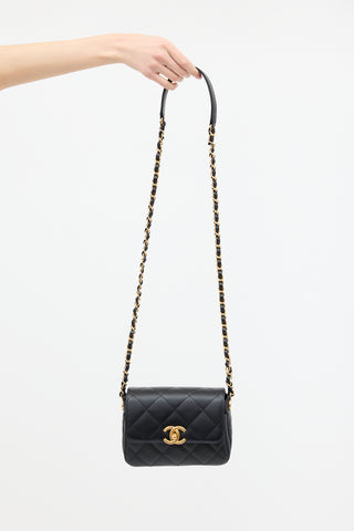 Chanel Black Caviar Leather Mini Flap Bag