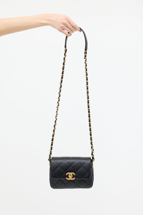 Chanel Black Caviar Leather Mini Flap Bag