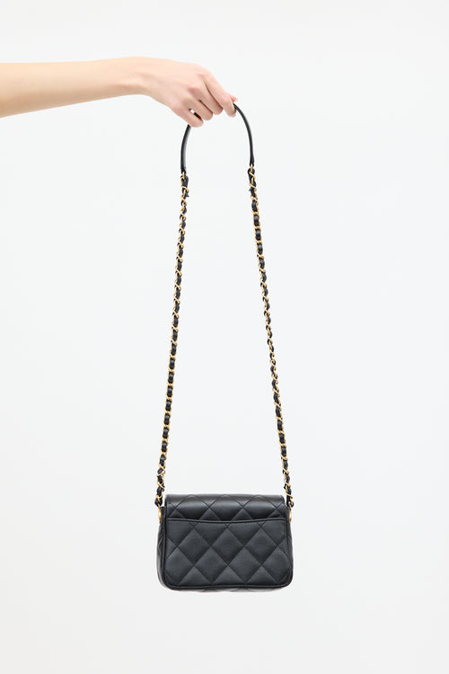 Chanel Black Caviar Leather Mini Flap Bag