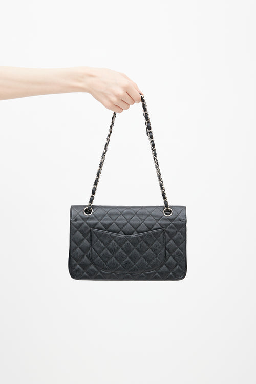 Chanel Black Caviar Medium Double Flap Shoulder Bag