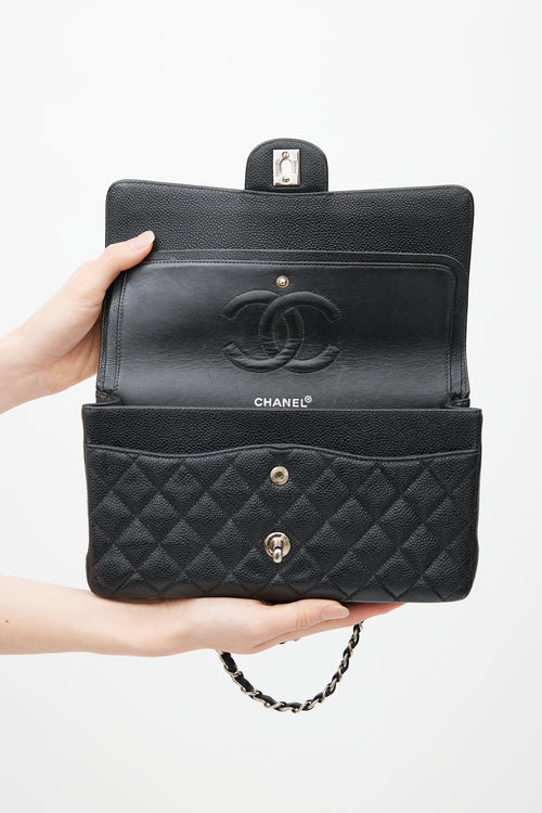 Chanel Black Caviar Medium Double Flap Shoulder Bag