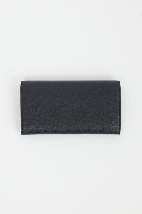 Chanel Black Caviar Timeless CC Long Flap Wallet