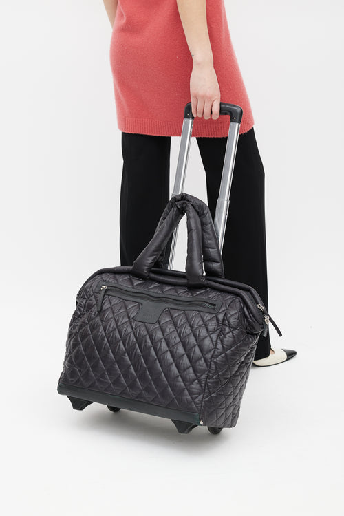 Chanel 2010s Black Nylon Coco Cocoon Carry-On Trolley Suitcase