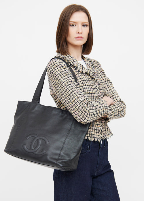 Chanel Black Coco Mark CC  Tote