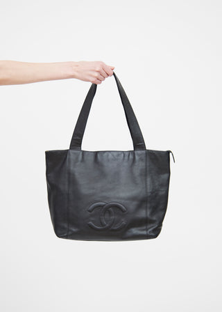 Chanel Black Coco Mark CC  Tote