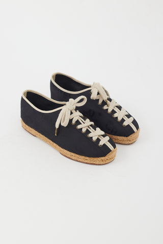 Chanel Black Canvas 
Espadrille Sneaker