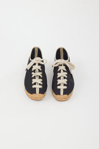 Chanel Black Canvas 
Espadrille Sneaker