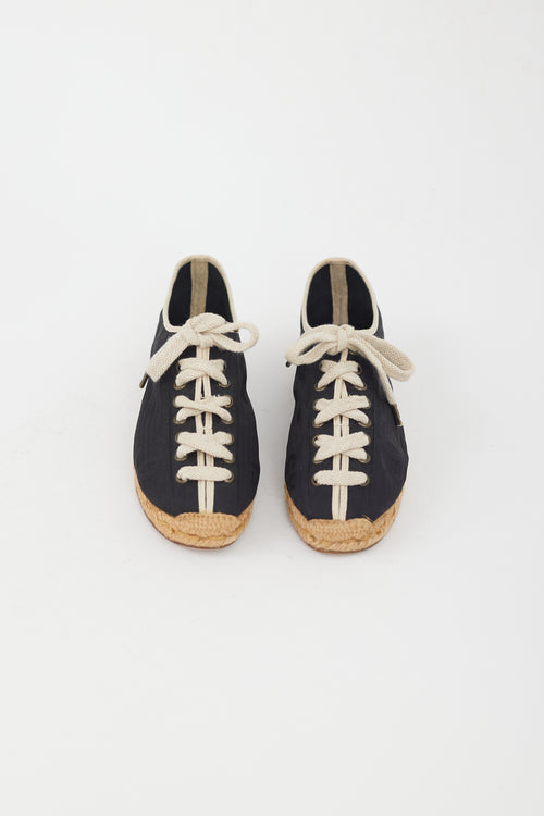 Chanel Black Canvas 
Espadrille Sneaker