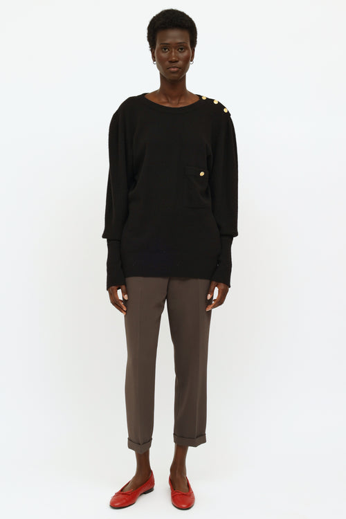 Chanel Black Cashmere Longsleeve Top