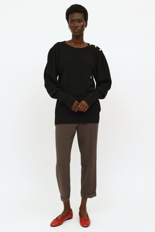 Chanel Black Cashmere Longsleeve Top