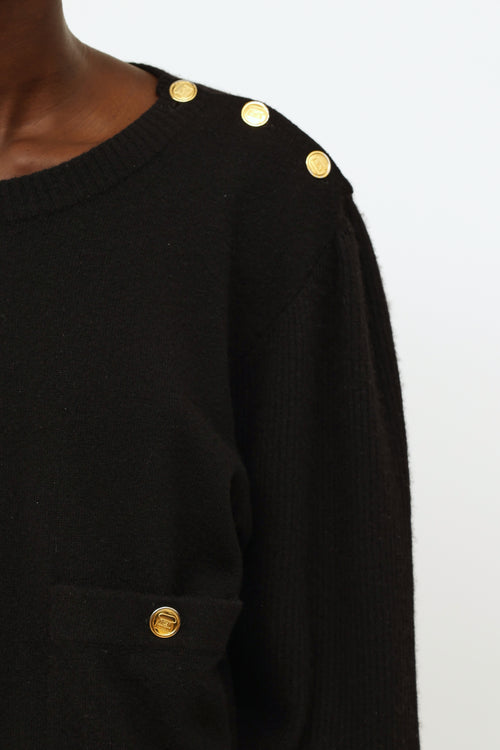 Chanel Black Cashmere Longsleeve Top