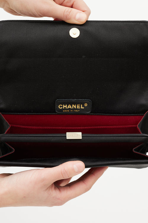 Chanel Black Satin Bow Wallet