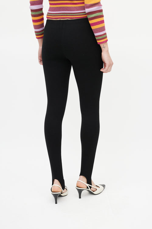 Chanel Black Knit Stirrup Pant