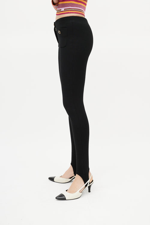 Chanel Black Knit Stirrup Pant